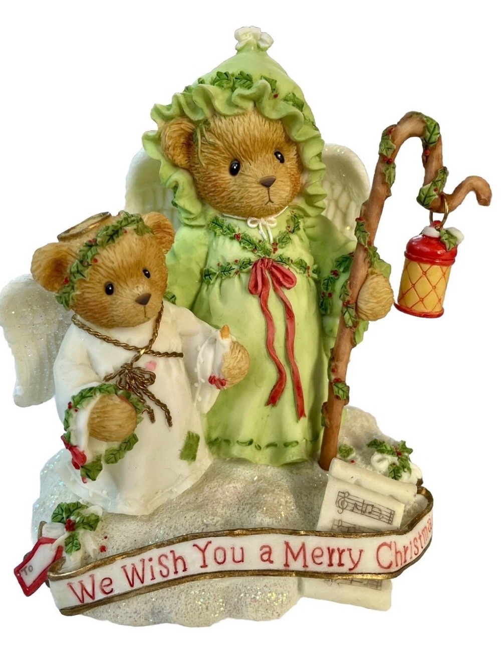 Cherished Teddies We Wish You A Merry Christmas Beverly & Lila Two Angels 104145